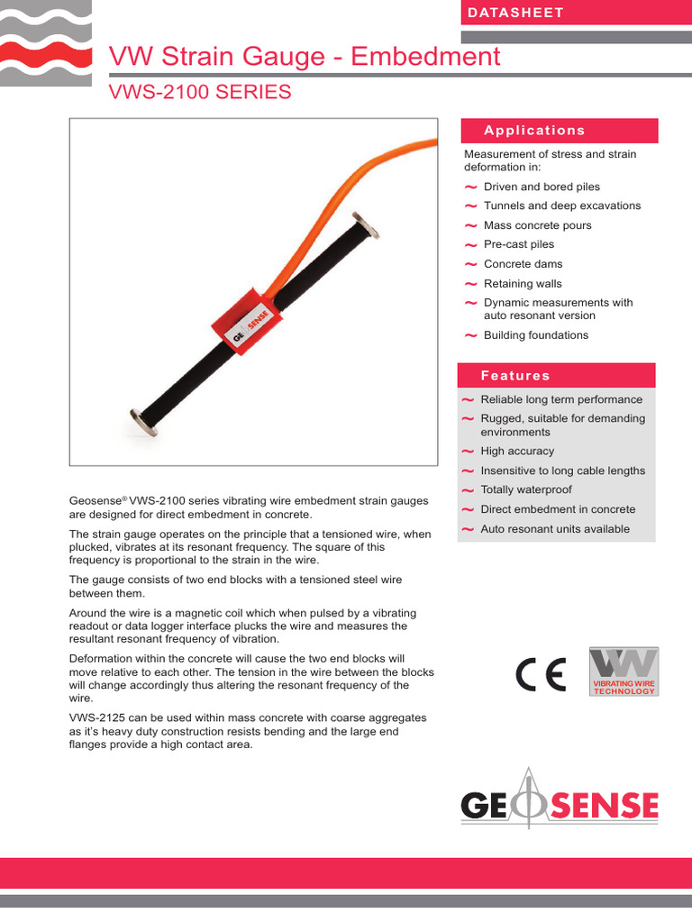 VW Strain Gauge Embedment | PDF | Concrete | Deep Foundation