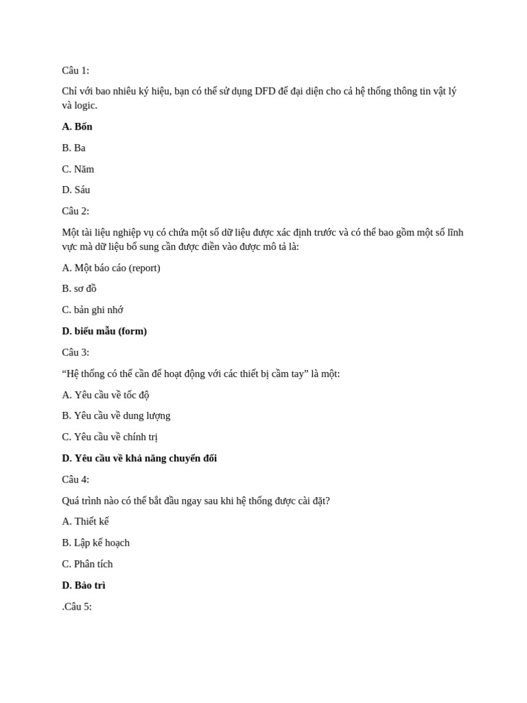 cs303 trắc nghiệm - DA | PDF