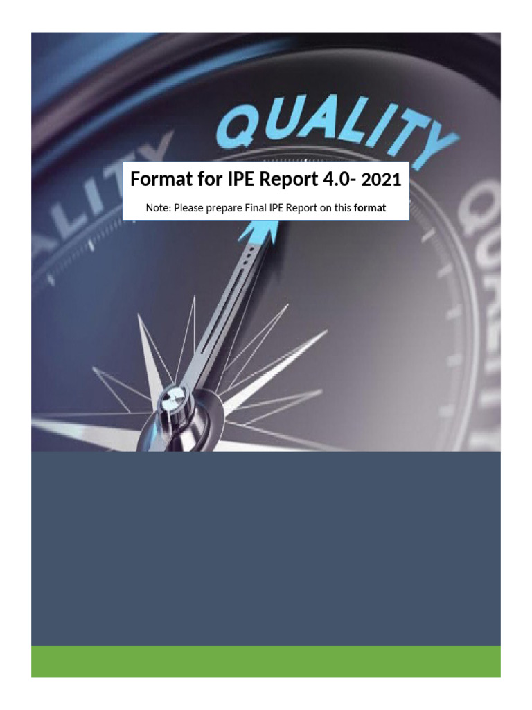 IPE Report Format and Guidelines | PDF | Governance