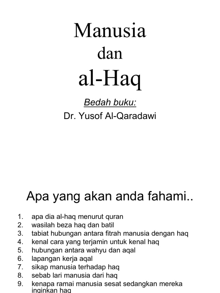 Manusia Dan Kebenaran Al Haq Pdf