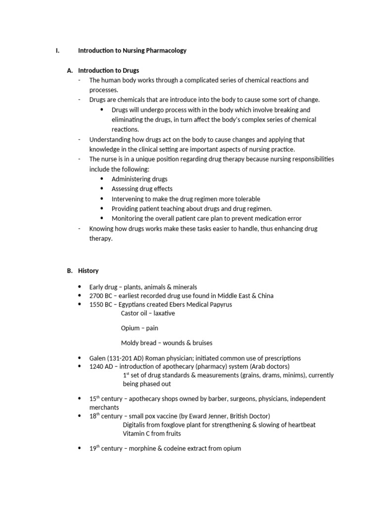 Nursing Pharmacology Overview | PDF | Prescription Drugs | Pharmacology