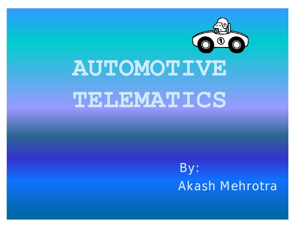 Automotive Telematics Pdf
