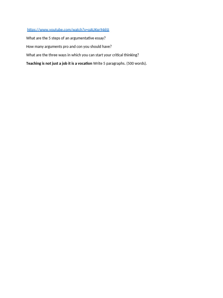 5 Steps to Write Argumentative Essay | PDF