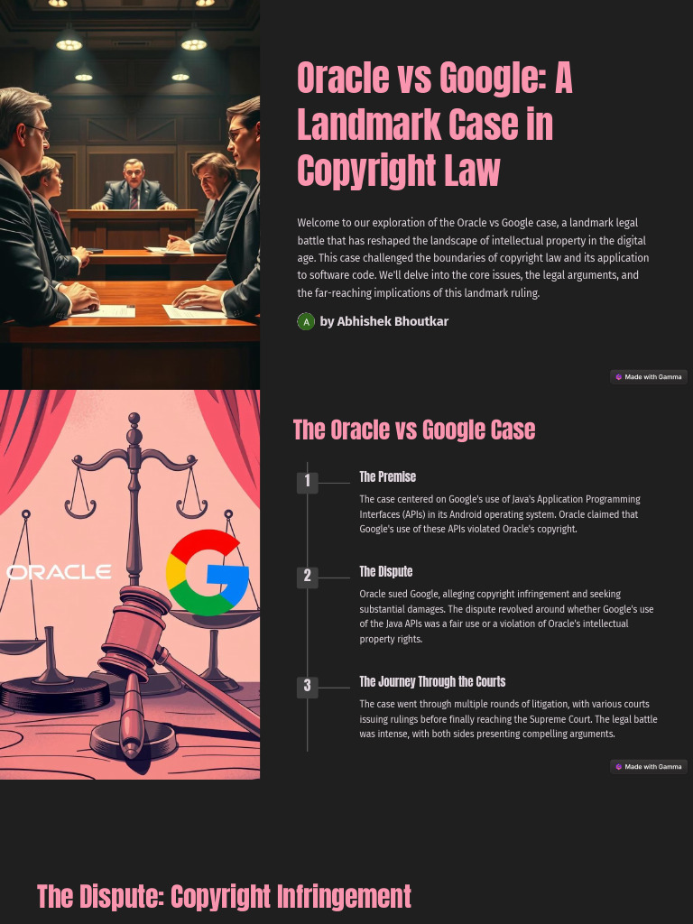 Oracle Vs Google A Landmark Case in Copyright Law | PDF | Fair Use ...