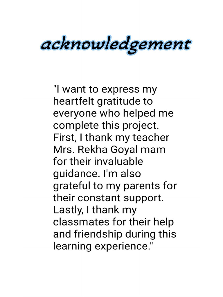 Acknowledgement | PDF