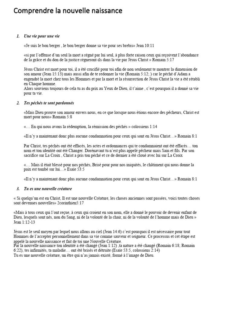 Nouvelle naissance en Christ: rédemption | PDF | Jésus | Rédemption ...