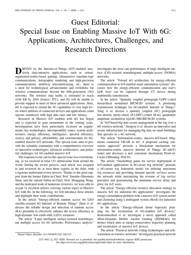 6G Innovations for Massive IoT | PDF | Internet Of Things | Deep Learning