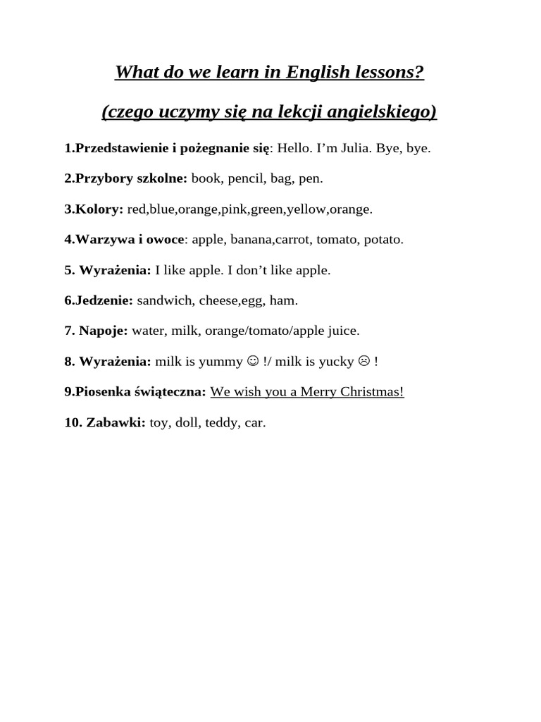 Things We Learn In English Class