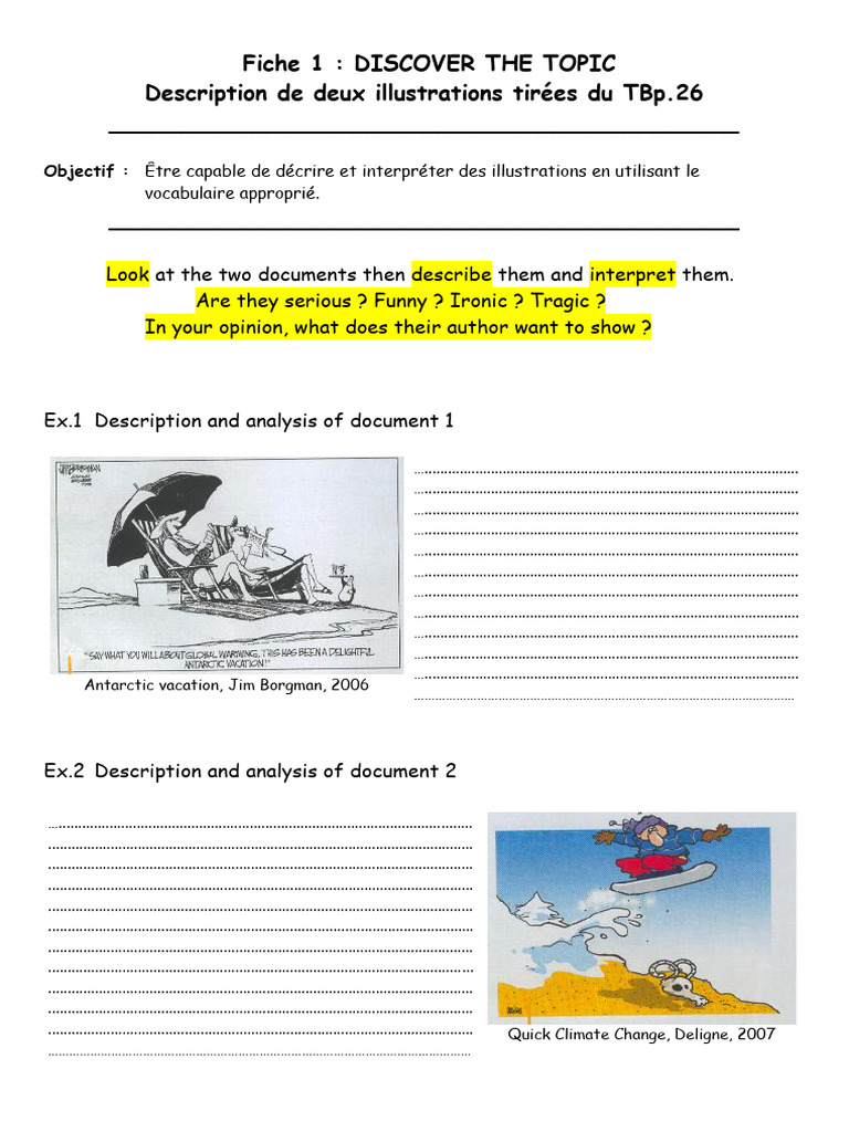 3° Fiche 1 DESCRIPTION of 2 Docs TBp.26 | PDF
