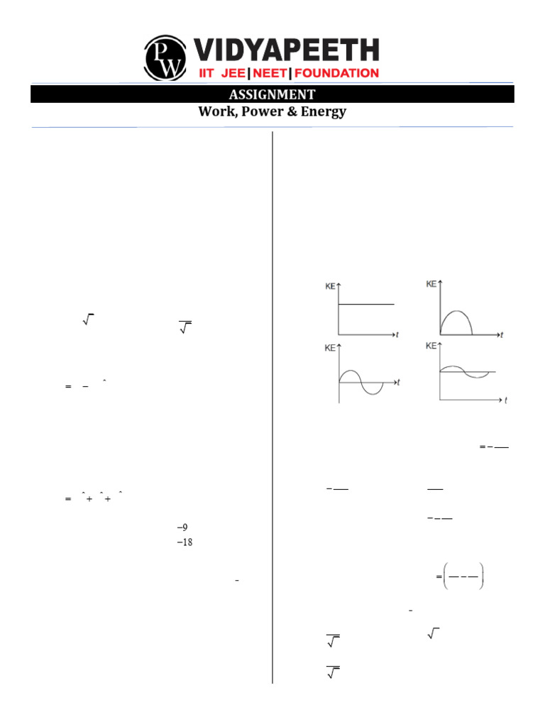 Work, Power, and Energy Problems | PDF | Force | Mass