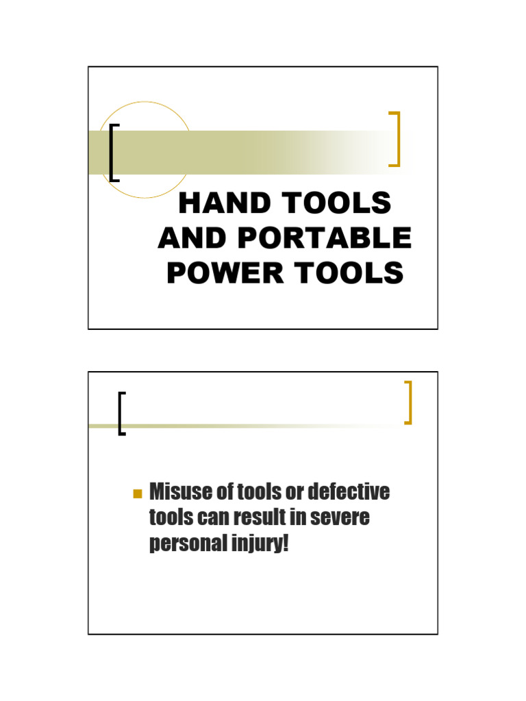 Hand and Power Tool Safety Guide | PDF | Personal Protective Equipment ...