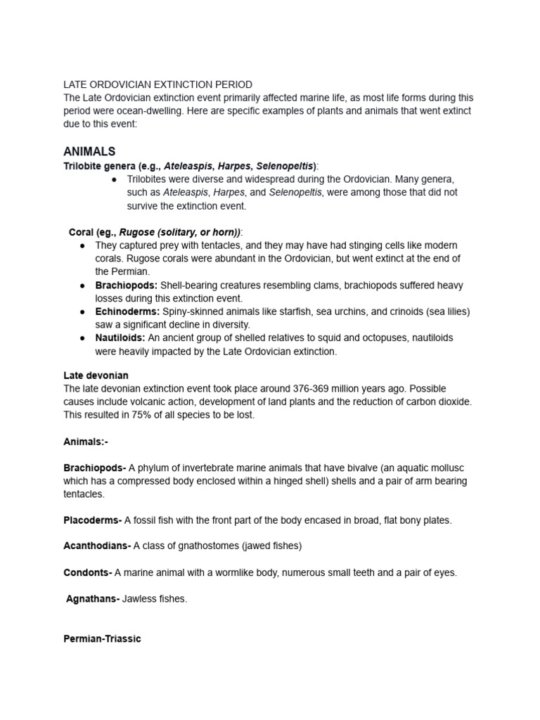 Extinction Periods Chap 5 Biology | PDF