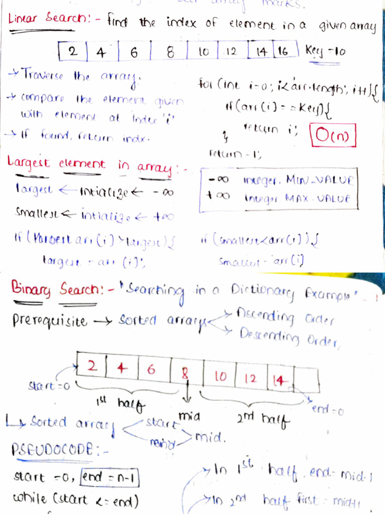 Linear, Binary Search in Arrays | PDF
