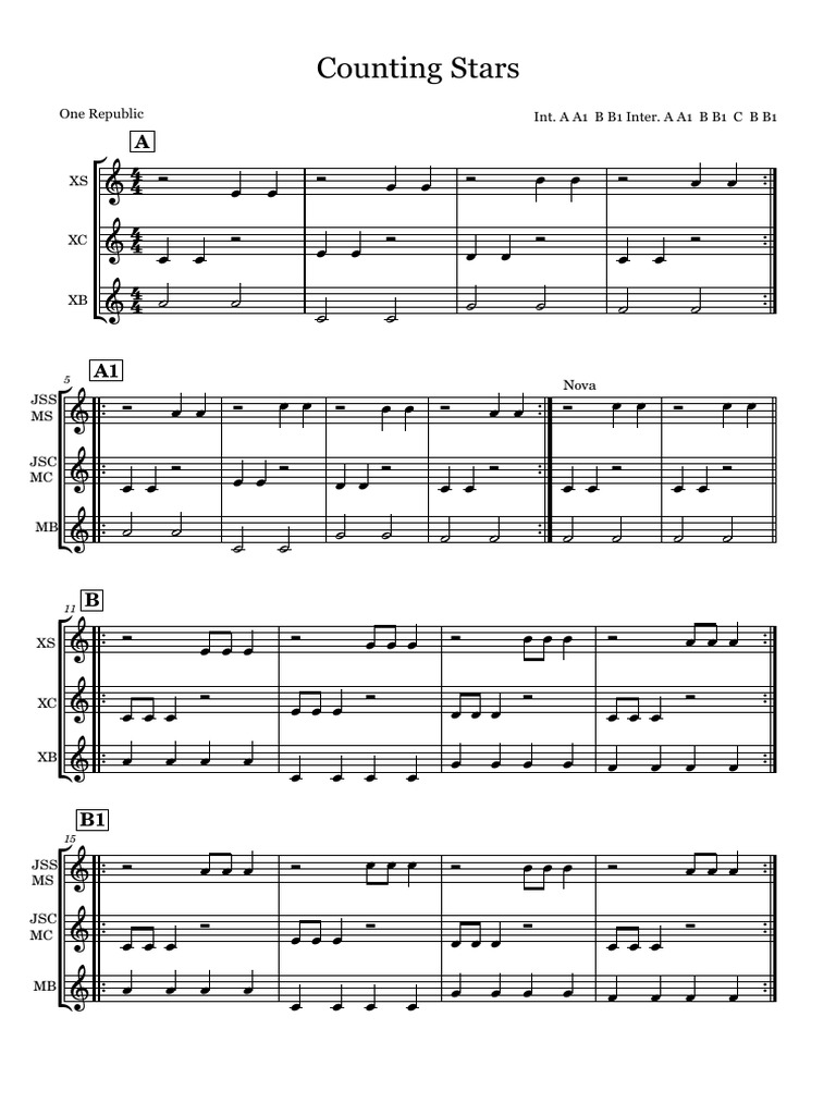 Counting Stars by One Republic | PDF