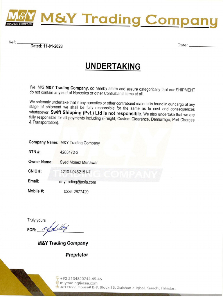 Undertaking . | PDF