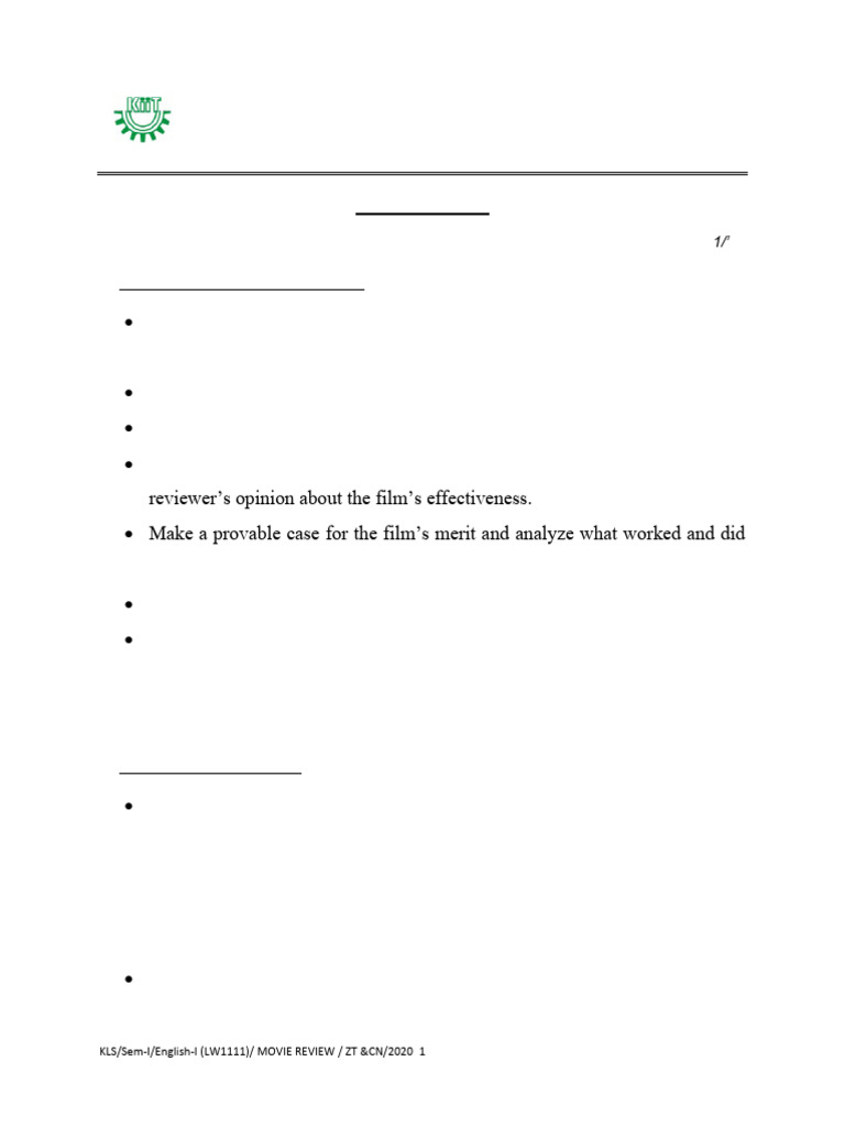 Guidelines for writing movie review pdf