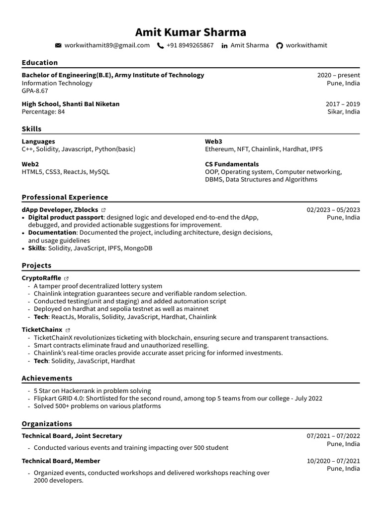 Amit Kumar Sharma Resume-2 | PDF | Computing | Information Technology