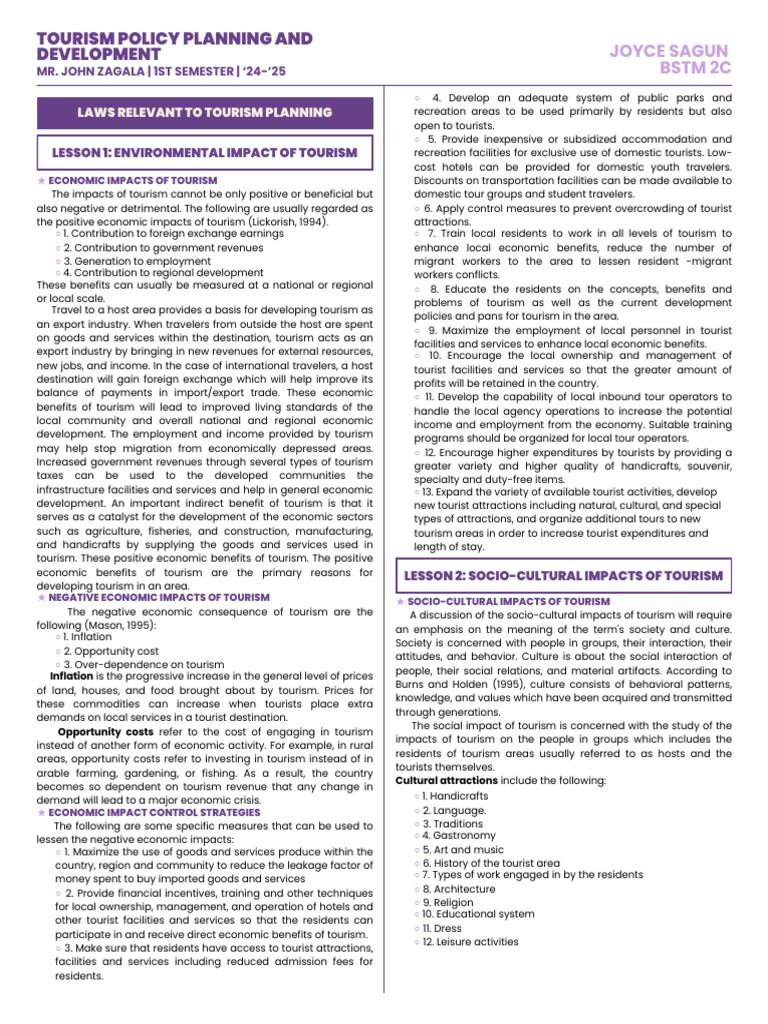 Environmental Impacts of Tourism | PDF | Tourism | Pollution