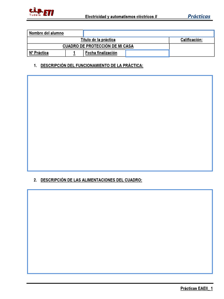 Práctica 1 Formulario - EAE | PDF | Cambiar | Cableado eléctrico