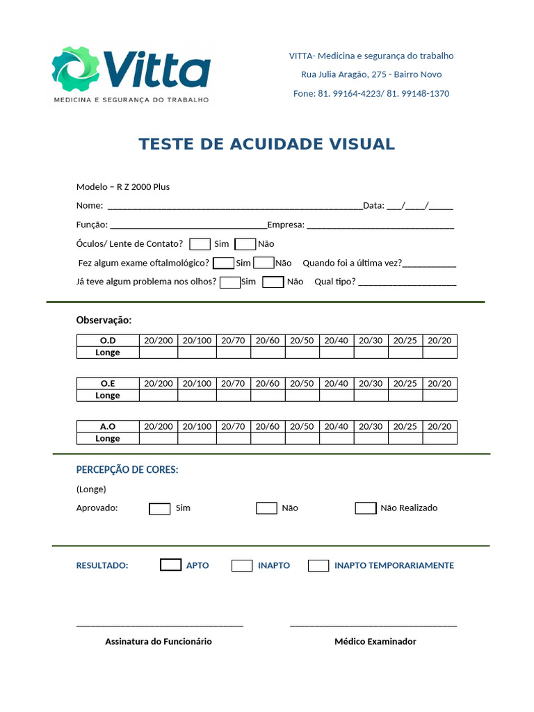 Teste De Acuidade Visual Naming