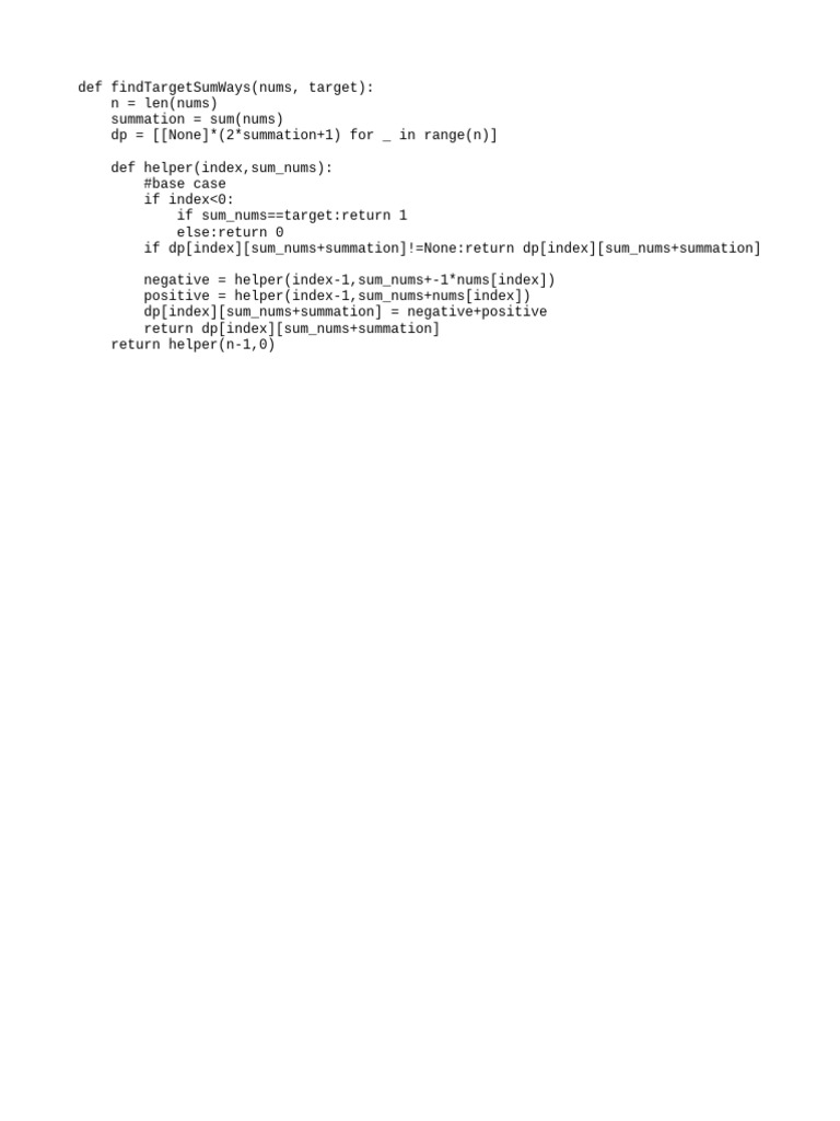Python Day+12+Q1+Target+Sum | PDF