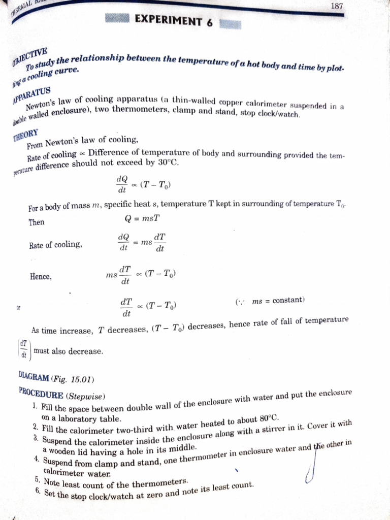 Cooling Curve Experiment Procedure | PDF | Physical Sciences | Applied ...