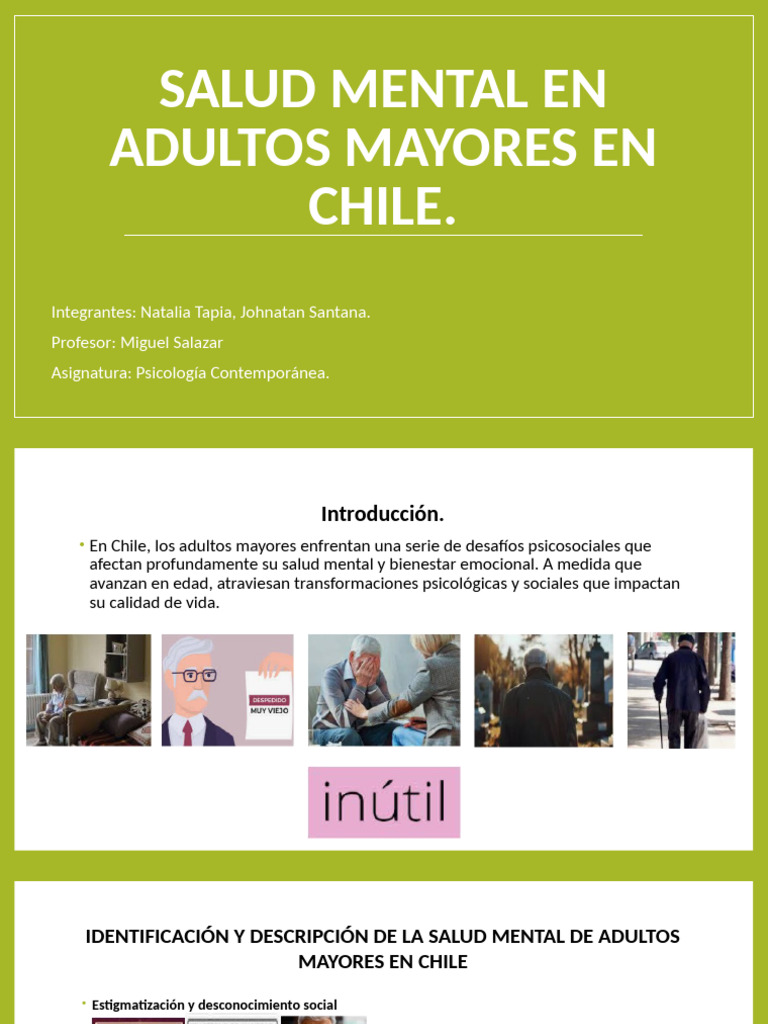 Salud Mental en Adultos Mayores en Chile OK | PDF | Vejez | Salud mental