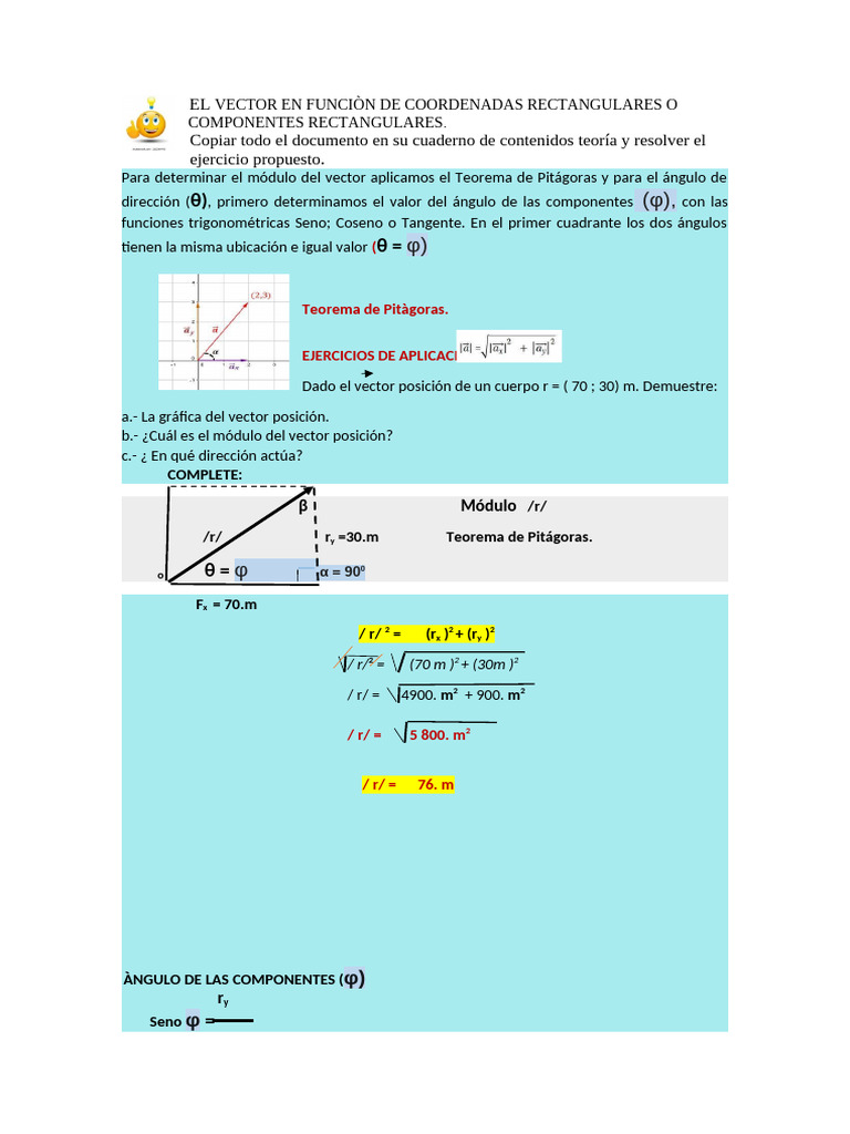 El Vector en Funciòn de Coordenadas Rectangulares. 2 | PDF | Vector ...