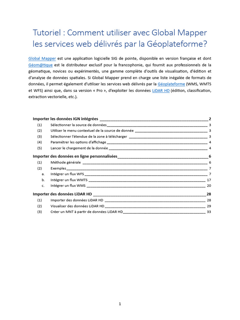 Utiliser Global Mapper avec la Géoplateforme | PDF | Fichier ...