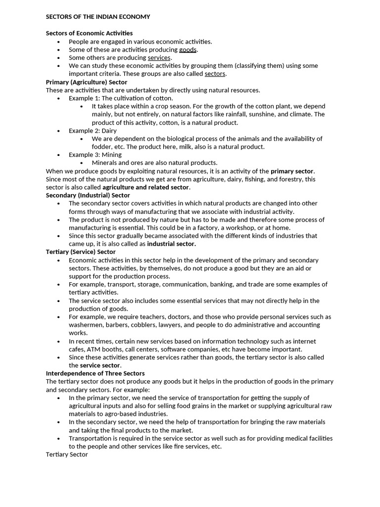 Sector of Indian Economy | PDF | Gross Domestic Product | Employment