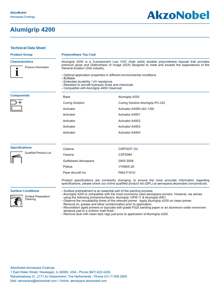 Alumigrip 4200 Technical Data Sheet | PDF | Materials