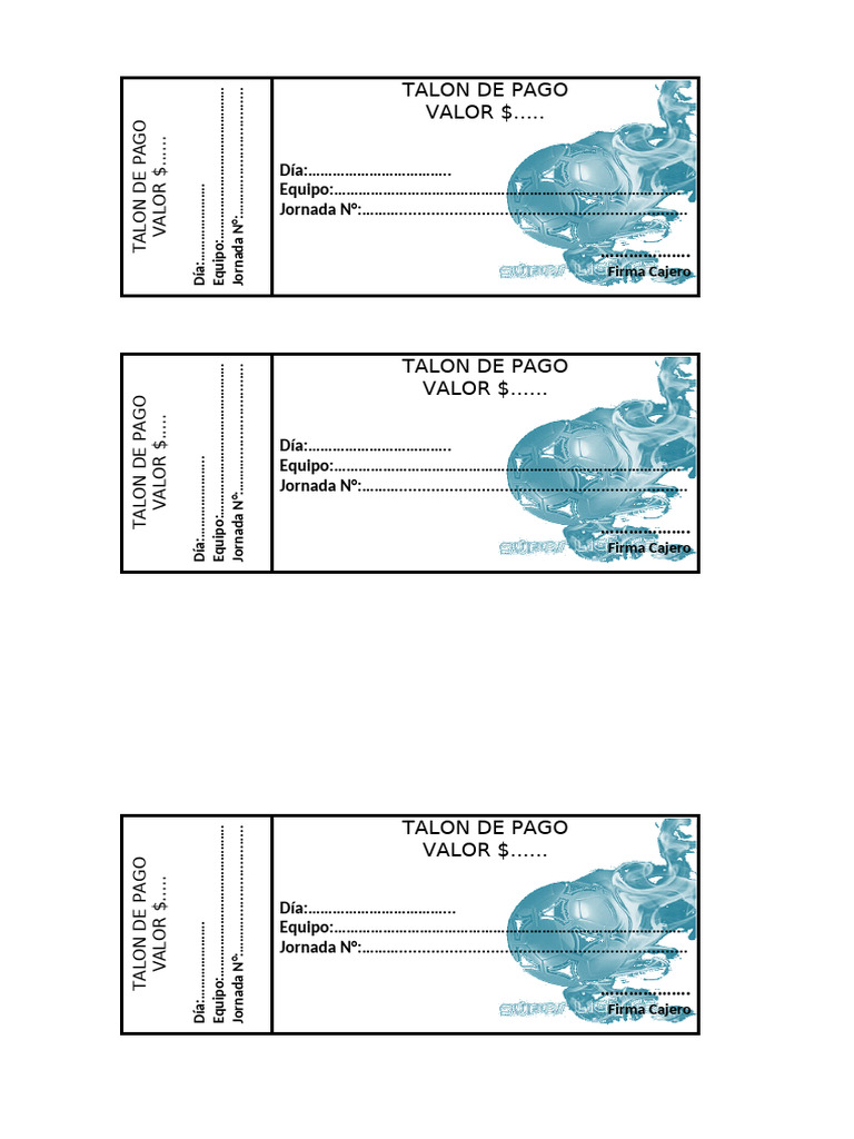 Talonario de Pago: Formato y Ejemplo | PDF