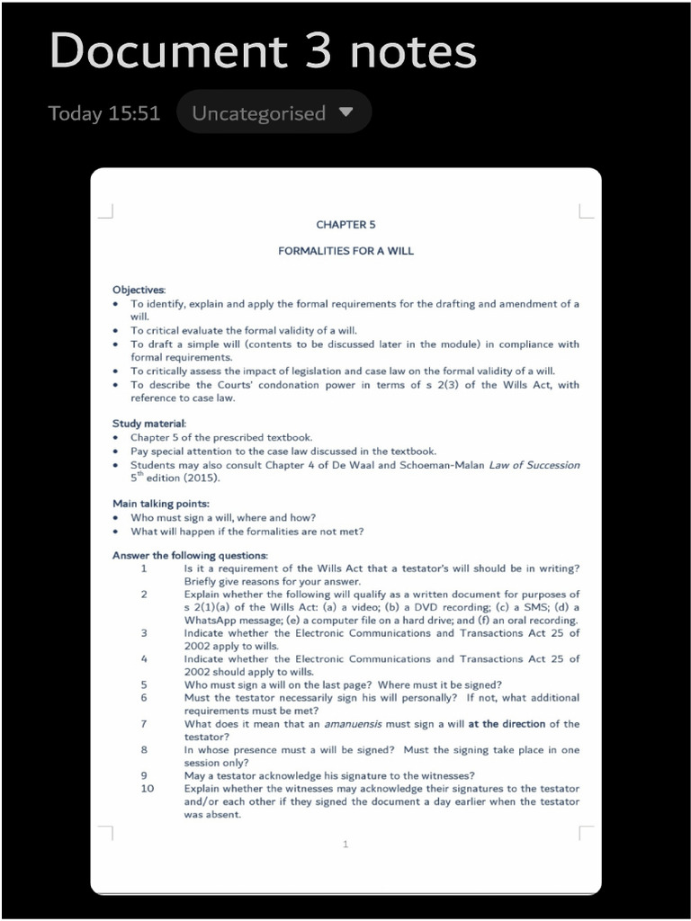 Formalities of A Will | PDF