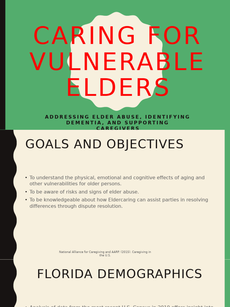 Caring for Vulnerable Elders | PDF | Caregiver | Dementia