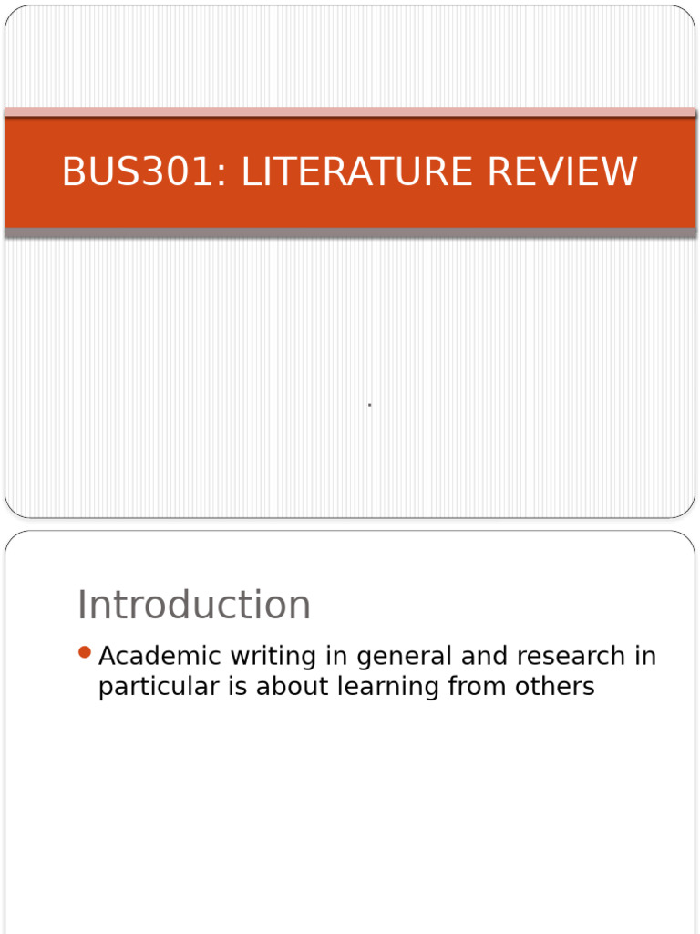 BUS301 Literature Review | PDF | Methodology | Literature Review