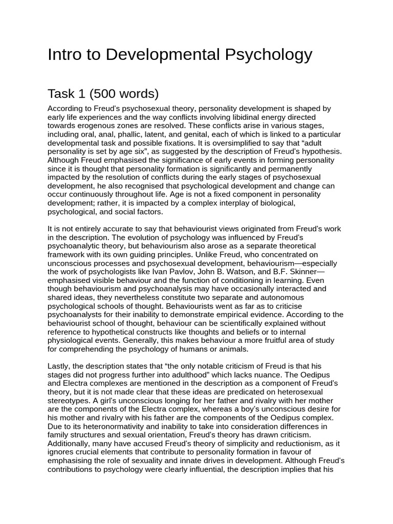 Overview of Developmental Psychology Concepts | PDF | Self Efficacy ...