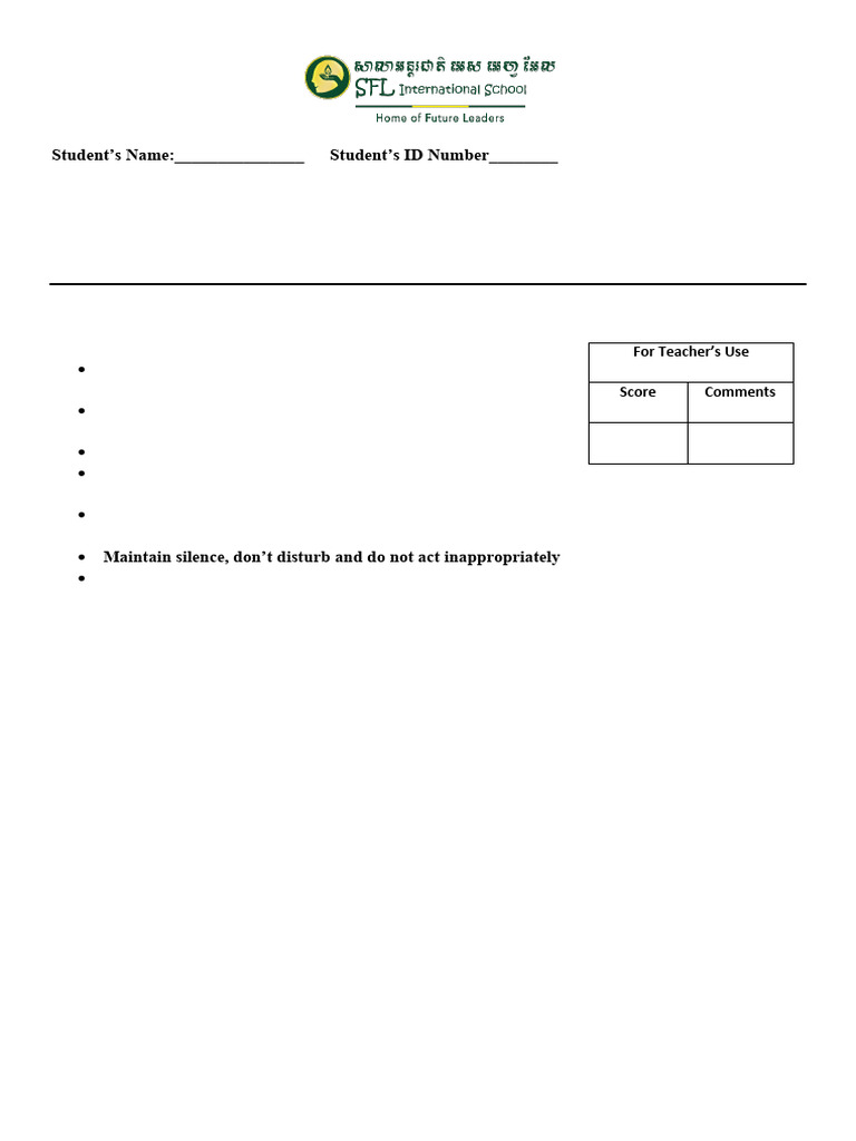 CHapter 5 Unite Test | PDF