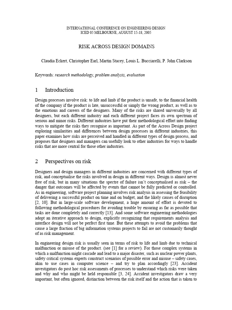 Risk Management in Design Processes | PDF | Risk | Safety