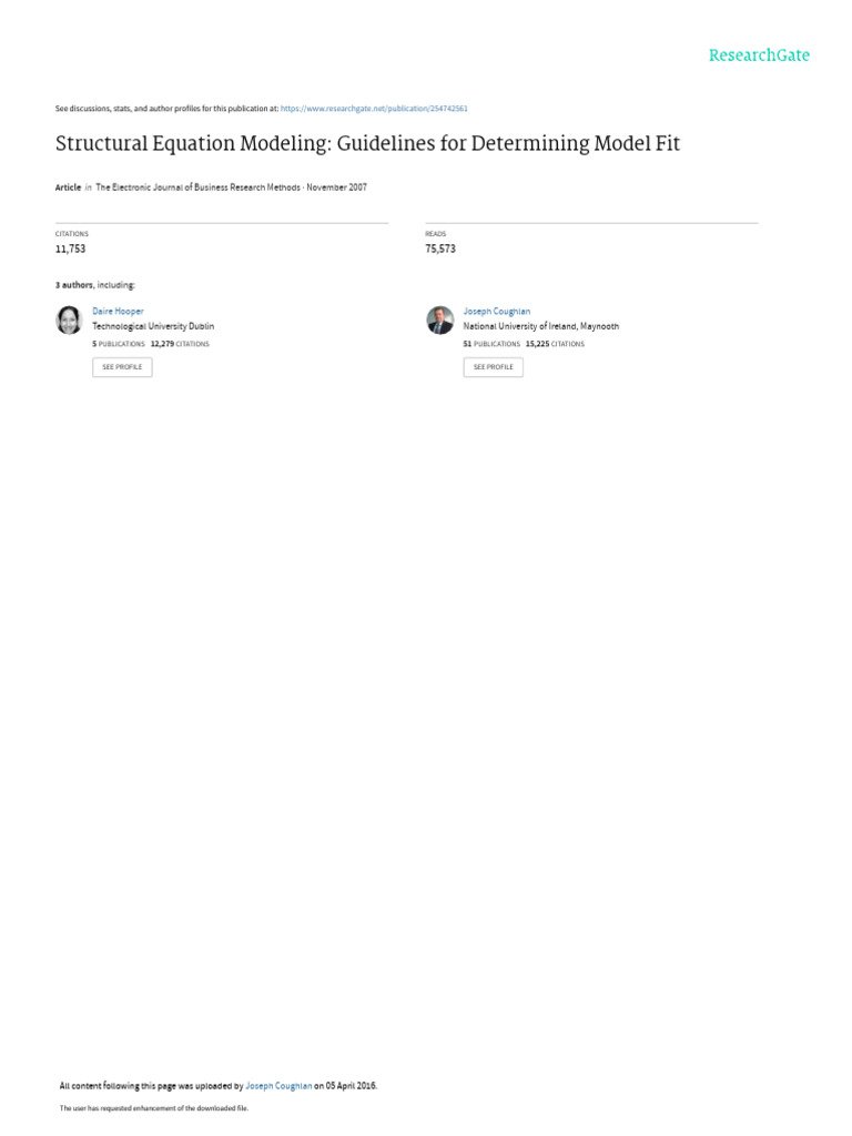 Structural Equation Modeling Fit Guidelines | PDF | Structural Equation ...