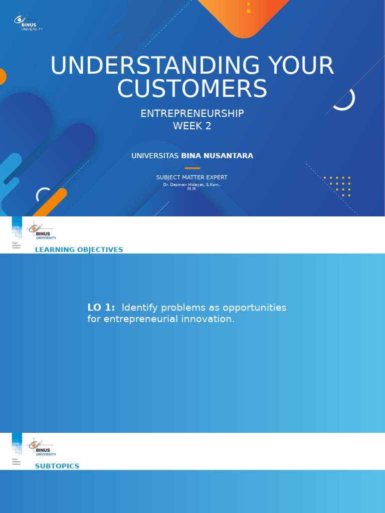 Week 2 - Understanding Your Customers | PDF | Market Segmentation | Empathy