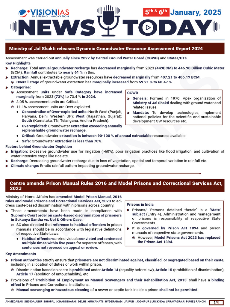 VisionIAS Daily Current Affairs 5 & 6 January 2025 | PDF ...