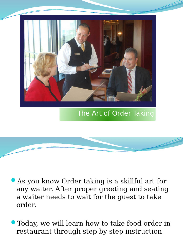 Mastering Restaurant Order Taking Skills | PDF | Menu | Buffet