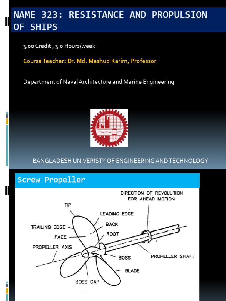 Ship Propulsion: Screw Propeller Mechanics | PDF | Propeller ...
