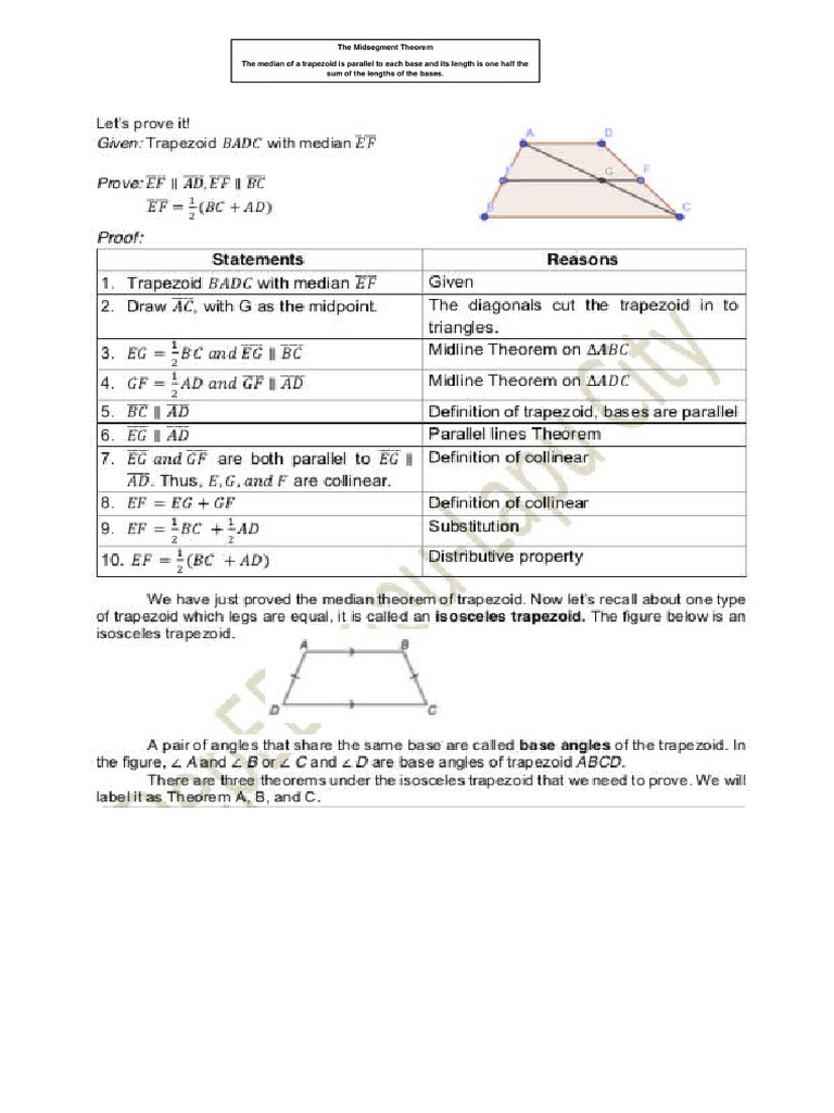 Midsegment Trapezoid | PDF
