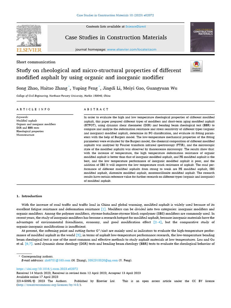 Rheological Properties of Modified Asphalt | PDF | Creep (Deformation ...