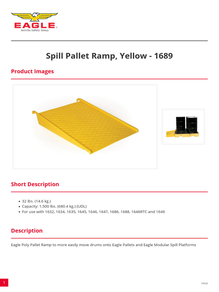 Spill Pallet Ramp Yellow 1689 | PDF