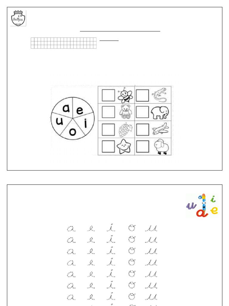 Actividades con la vocal i para 1° básicos | PDF