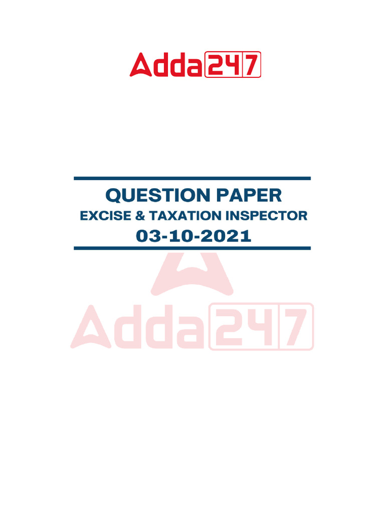 Excise Inspector Exam Preparation Guide | PDF | Taxes | Indirect Tax