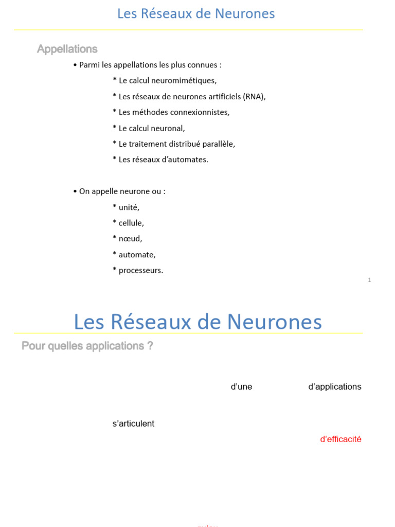Introduction aux Réseaux de Neurones | PDF | Apprentissage automatique ...