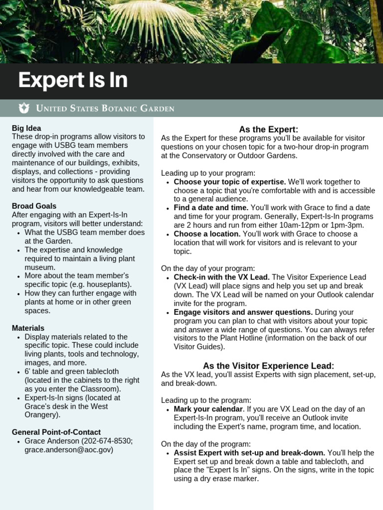 Expert-Is-In Program Guide | PDF